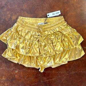 Gold Ruffle Sparkle Skort size S